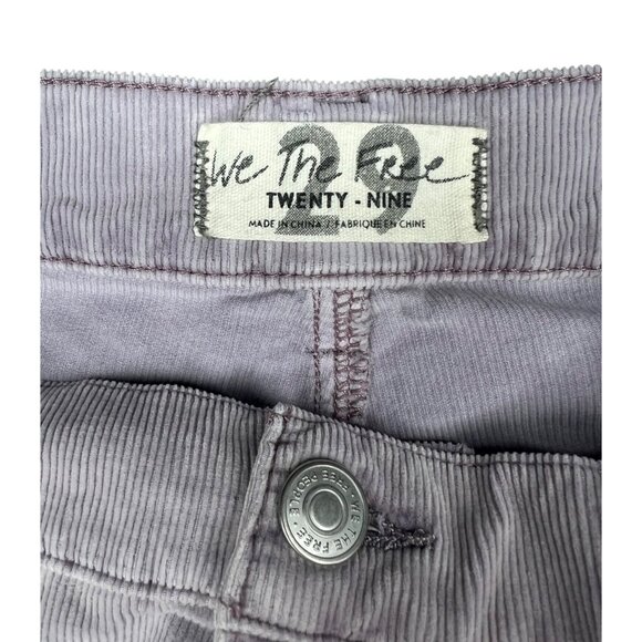 Free People We The Free Sun Chaser Skinny Corduroy Button-Fly Pants Lavender 29 - Picture 8 of 16